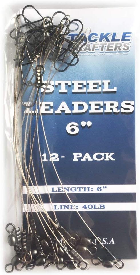Tackle CraftersStainless Steel Fishing Leaders - Pack of 12 Wire Leaders for Fishing Saltwater, Fishing Wire Leader, Steel Leader - Fishing Leaders with Swivels