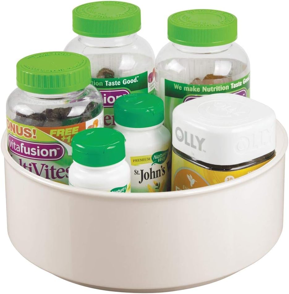 mDesign Plastic Spinning Lazy Susan Round Turntable