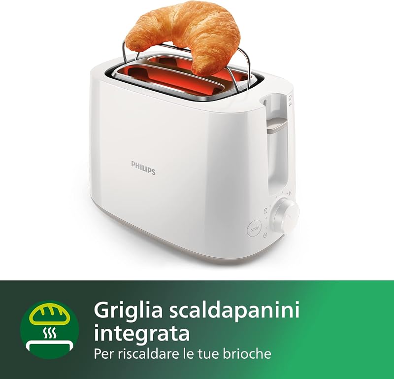 Daily Collection Tostapane 2 Fette, 8 Impostazioni, 830W, Bianco