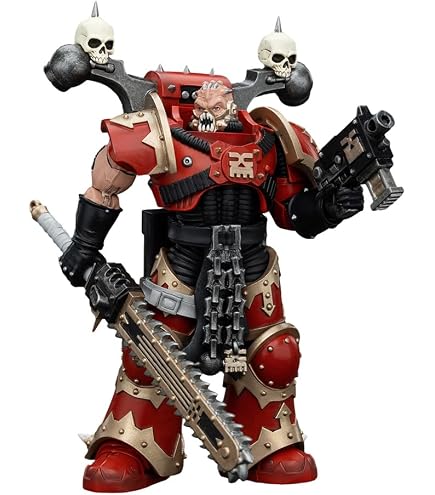 JoyToy Warhammer 40K Brother Bathalorr Figur 1/18 – Black Legion Chaos Space Marine, Mehrfarbig, Mit Zubehör, Ca. 10–15 Cm