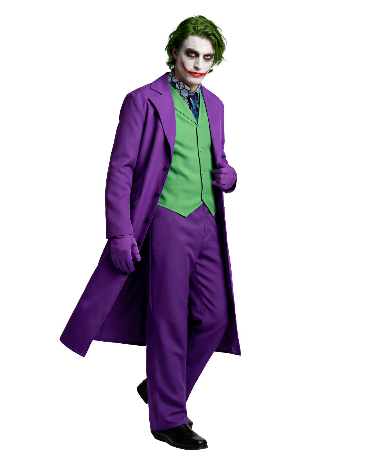 Funidelia Official Joker Dark Knight Costume for Men, Joker Suit for Adult, Halloween and Carnival Costumes – Size L