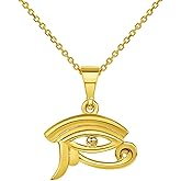 Jewelry America 14k Yellow Gold Mini Left Eye of Horus Pendant Necklace