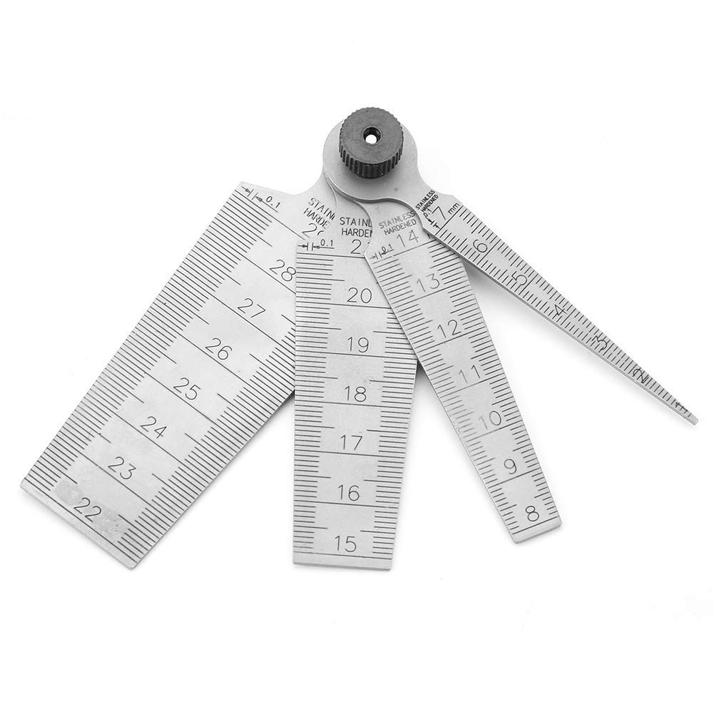 Hilitand Taper Gage High Precision Stainless Steel Wedge Feeler Hole Taper Gauge Ruler Measuring Tool Gauge Checker (0-29mm)