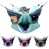 LYART Sugar Glider Pouch Hammock Bed Bedding, Sugar Glider Cage Accessories Toys for Rat, 3-Layer Hammock Make Pet Cages More