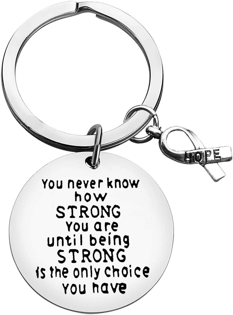 Inspirational Keychain You Never Know How Strong You Are Inspirational Keyring for Friends Christmas Birthday Gifts Graduation Gifts for Teen Girls Boys Cancer Survivor Keychain Sobriety Gift