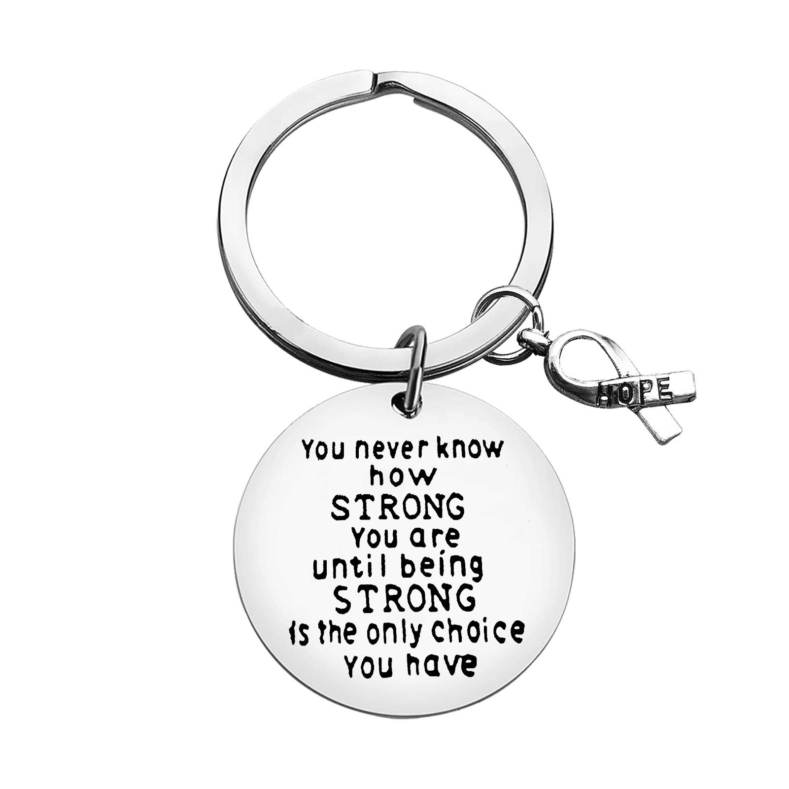 Inspirational Keychain You Never Know How Strong You Are Inspirational Keyring for Friends Christmas Birthday Gifts Graduation Gifts for Teen Girls Boys Cancer Survivor Keychain Sobriety Gift