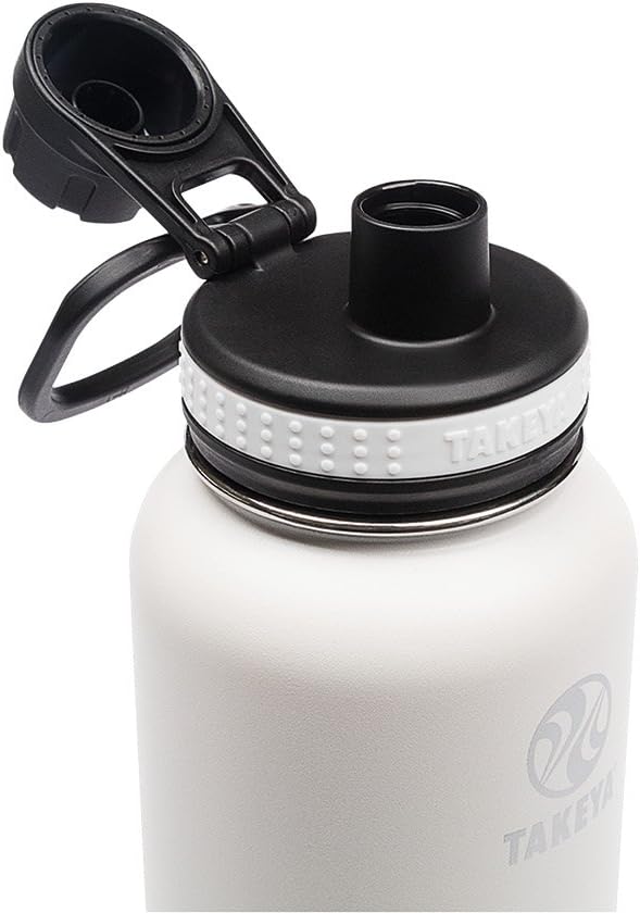 Takeya Originals Vacuum-Insulated Stainless-Steel Water Bottle, 40oz, White: Kitchen & Dining