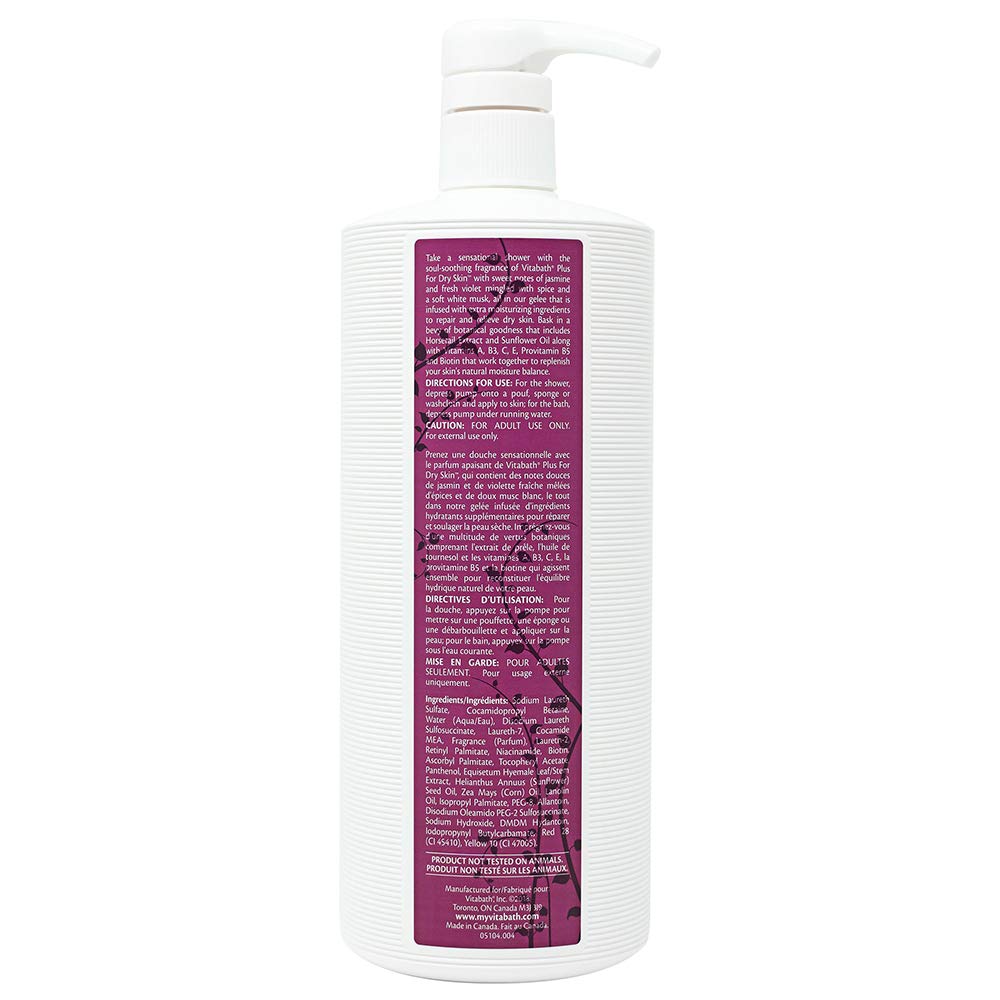 Vitabath PLUS for dry skin 32 oz Moisturizing Bath & Shower Gelée : Beauty