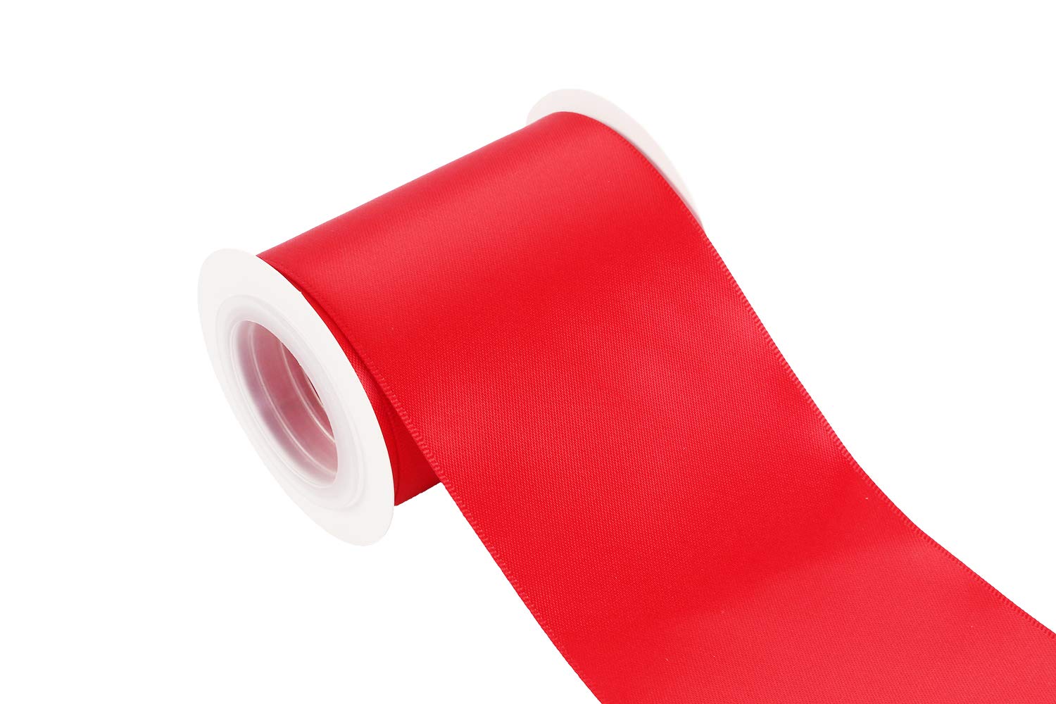ITIsparkle 75mm Width (3") Double Faced Satin 4.5 Meters (Full Reel) Premium Quality Ribbon Ideal for Crafts/Gift Wrapping/Floristry - Red