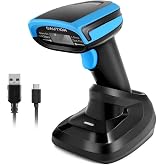 JRHC Barcode Scanner Wireless 1D Laser Barcode Reader with Stand | 2 in 1 Wired Connection &amp; 2.4G Wireless Plug&amp;Play Bar Code Reader Scanners