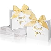 60Pack Small Thank You Gift Bags, 4.5x1.8x3.9 Inches Mini Gift Bags with Ribbon Wedding Candy Boxes Birthday Party Favor Bag for Baby Shower Anniversary