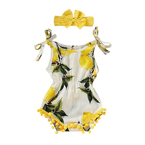 lemon romper baby girl
