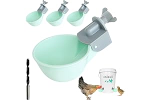 WHIMSII (4 Pack) Chicken Water Cups Feeder, Automatic Chicken Waterer, Anti-Leak System, Holds 50% More Water, Suitable for Chicks, Chicken, Duck, Quail, Turkey