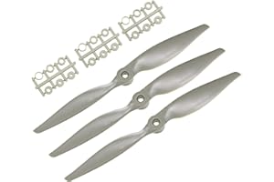 TOP-VIGOR 3pcs CCW RC Propellers 1050 10 x 5 Inch 2-Vane RC Vehicle Propellers Replacement for RC Airplane with Adapter Rings Nylon Gray