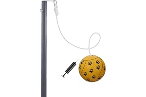 STERLING Sports Heavy Duty Tetherball Set with Pole, Ball & Rope | PawPlay Outdoor Backyard Game for Kids, Family & Dogs | 8'10" Rust-Resistant Galvanized Steel Tether Ball Set