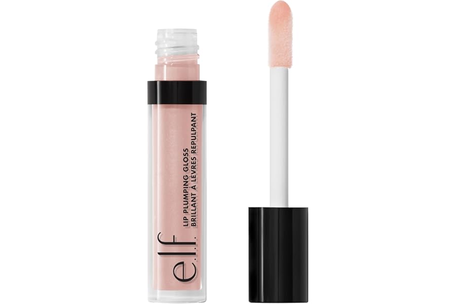 e.l.f. Lip Plumping Gloss, High-Shine Sheer Color, Hydrates & Creates Fuller Lips With Vitamin E, Vegan & Cruelty-Free, Pink Cosmo