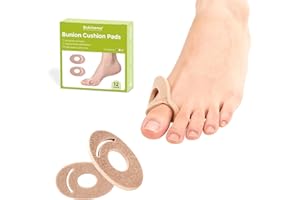 Bukihome Felt Bunion Pads - Bunion Relief & Cushions, Corn Pads for Toes, Callus Pads & Metatarsal Cushion, Alleviates Shoe Friction, Wear with Shoes, for Men & Women, 12 Count