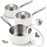 SAKAMOSH Tri-Ply Stainless Steel Sauce Pan Set with