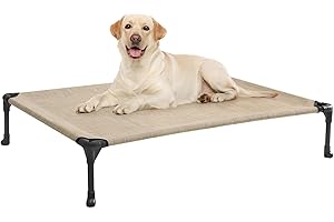 Veehoo Elevated Dog Bed, Portable Raised Pet Cot with Washable & Breathable Mesh, No-Slip Rubber Feet for Indoor & Outdoor Us