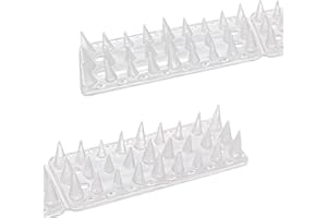 KOKMEYA Bird Spikes,Clear 22 Pack,Bird Spikes for Outside to Keep Cats, Raccoons, Squirrels, Pigeons Away, Cat Spikes for Indoor & Outdoor Garden,21.6 Ft,Plastic Spike for Fences