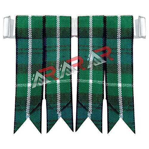 New Solid Plain Black, Royal Stewart Tartan Many More Kilt Flashes Multi Colors (Lemont Tartan)