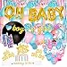 Baby Nest Designs Gender Reveal Party Supplies (116 Pieces) With The Original Gender Reveal Balloon! Boy or Girl Banner, Foil Balloons, Tinsel Curtain, Photo Props, Cupcake Topper, Mom to be and More! primary