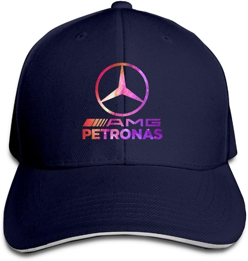 Biotio Mercedes AMG Petronas Formula One Team Lighting Sandwich Peaked Baseball Caps/Hats Adjustable for Unisex