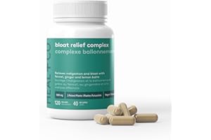 HEAL + CO. Bloat Relief Complex – 500 mg Herbal Digestive Blend with Ginger, Sweet Fennel & Lemon Balm for Gentle Bloating & 