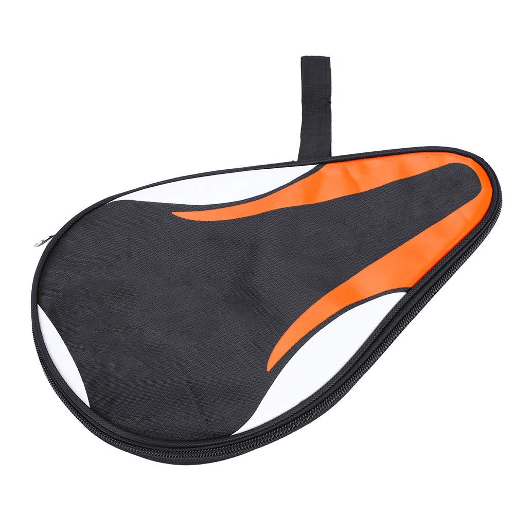 Tbest Table Tennis Rackets Bat Bag, High Strength ox Pong Case Racket Sleeve Paddle Bat Bag Waterproof Dustproof Full Protection(Orange)