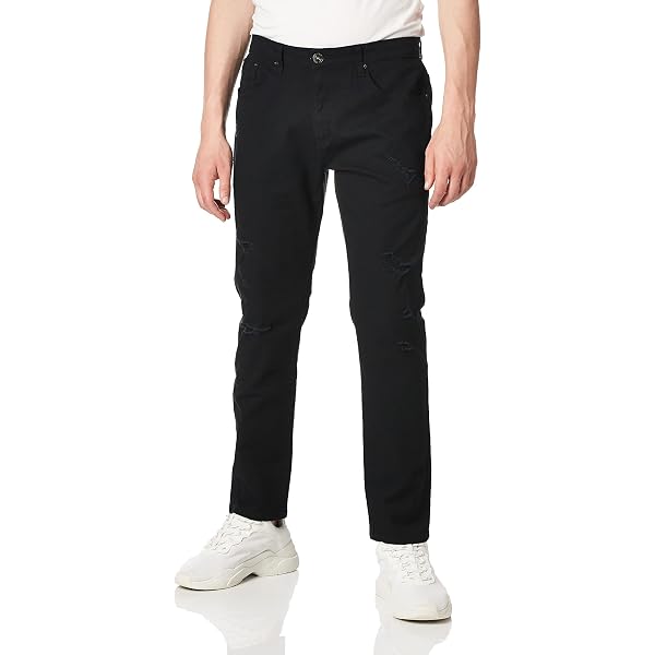 Demon&Hunter Men's Skinny Fit Blue Jeans - Stretch Denim With Mid Rise & Zipper Fly - View #7