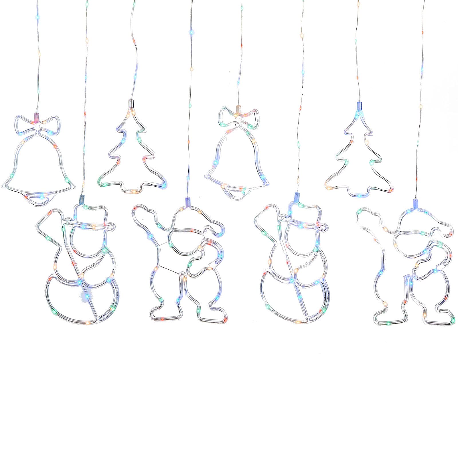 Pre-Lit Christmas Character Silhouette Curtain Light, 188 Multi-Coloured LEDs