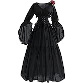 NSPSTT Victorian Dress Renaissance Costume Women Gothic Witch Dress Medieval Wedding Dress