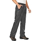 Men's Rain Pants Waterproof Over Pants with Zipper Pocket, Wind Proof Outdoor Cloth for Hiking, Fishing, Golf