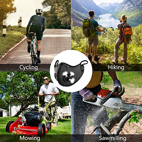 Begleri Anti-poussière Anti-Pollution Sport Lavable Réutilisable pour Le Cyclisme et la Course à Pied, Ensemble 2 (Noir)