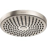 hansgrohe Croma Select S 7-inch Water Saving Low Flow Showerhead Modern 2-Spray Rain, IntenseRain with QuickClean in Brushed Nickel, 04388820