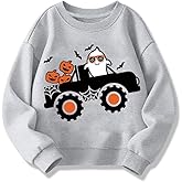 XFSJGNA Kids Halloween Sweatshirt Boys Girls Pumpkin Ghost Dinosaur Graphic Shirt Toddler Long Sleeve Outfit Tops