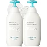 GOONGBE Pri-mmune Shampoo & Bath - Korean Baby Wash - Hypoallergenic Head to Toe Cleanser - Paraben-Free Formula For Sensitive Hair & Skin, 11.8 fl.oz. 2 Pack