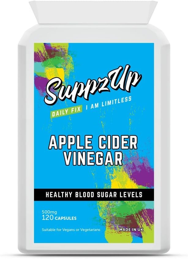 Suppzup 500mg Pure Apple Cider Vinegar 120 Capsules120 Units