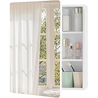 TEENFON Medicine Cabinet Mirror with 2 Adjustable Shelves, Bathroom Mirror with Storage, Recessed or Wall Mount Bathroom Cabi