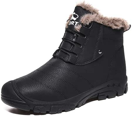Botas De Nieve para Hombre Botines Cálidos Invierno Forro Piel