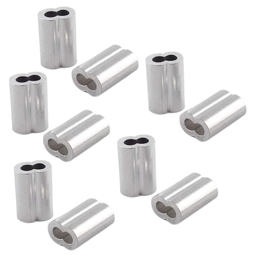 SDTC Tech Aluminum Crimping Loop Sleeve Dual Hole Cable Ferrule for 3/