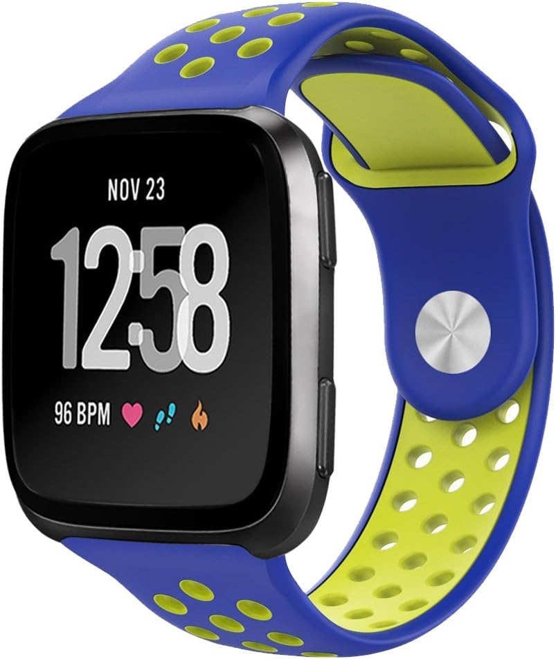 NO1seller Top Compatible Bands Replacement for Fitbit Versa Smart Watch Women Men Small Large, Soft Silicone Sport Strap with Ventilation Holes Replacement Accessories Wristband Black Gray Red