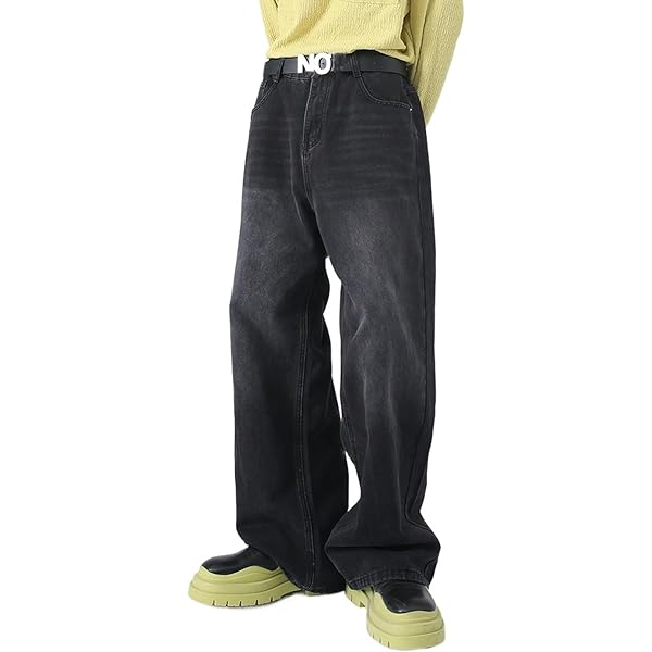 Mens Teen Boys Super Baggy Jeans Mid Rise Wide Leg Hip Hop