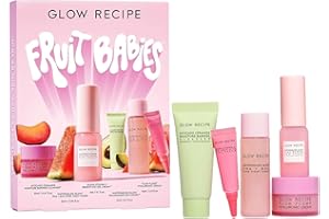 Glow Recipe Fruit Babies Skincare Kit - Gift Set with Ceramide Facial Cleanser + BHA Toner + Vitamin C Eye Cream + Hyaluronic Acid Cream + Niacinamide Dew Drops (5 Count)