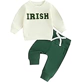 Toddler Baby Boy Girl St. Patricks Day Outfit Embroider Print Shirt Sweatshirt Pants Set St. Patricks Irish Clothes