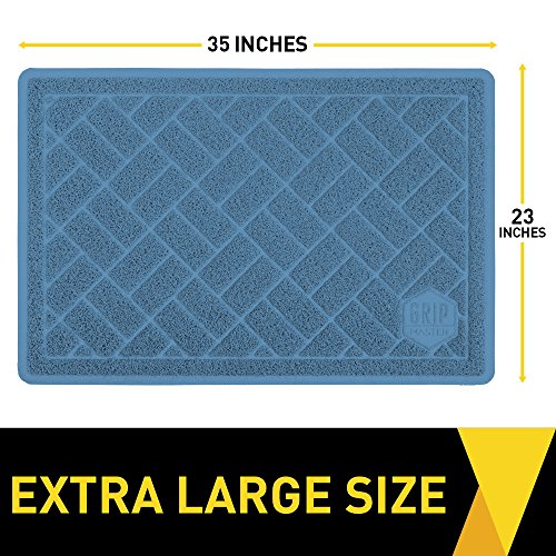 GRIP MASTER Durable Premium Cat Litter Mat (35x23), Highly Effective, XL Jumbo, No Phthalate, Water Resistant, Traps Litter from Box and Cats, Scatter Control, Mats Soft on Kitty Paws (Light Blue) - Thumbnail 4