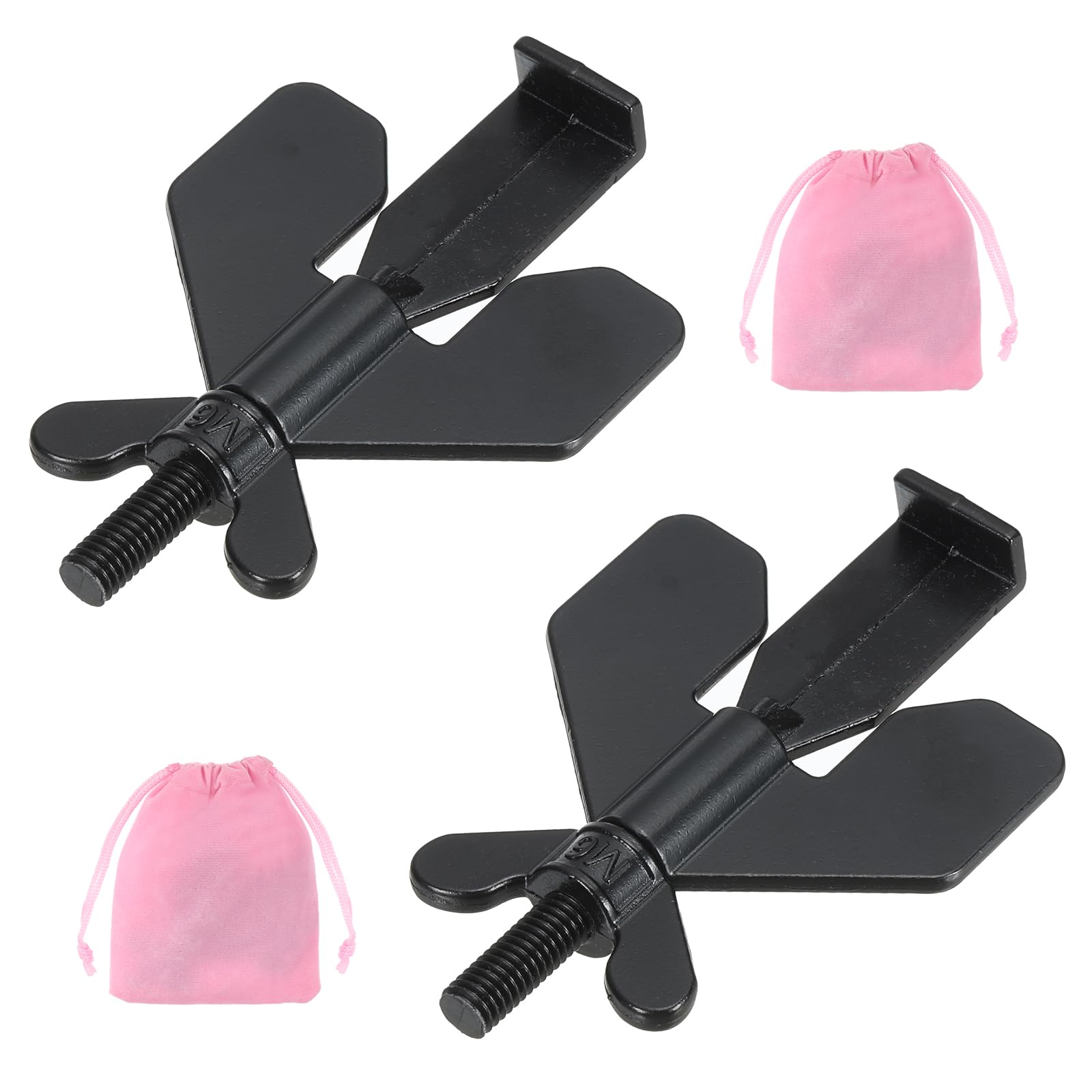 PATIKIL Portable Security Door Lock 3.15x1.97inch, 2 Pack Adjustable Hotel Door Lock Devices with Storage Bag for Enhanced Safety Travel Hotel Home, Black