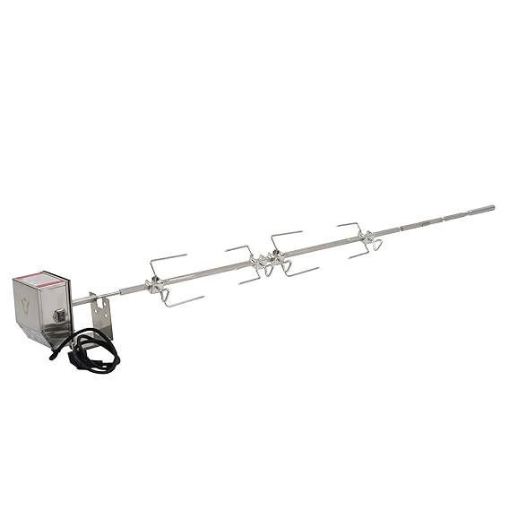 BBQ-Toro Edelstahl Grillspieß Set für die komplette Weber Genesis II 400er und 600er Serie inkl. 4X Fleischnadeln, Motor, Mot