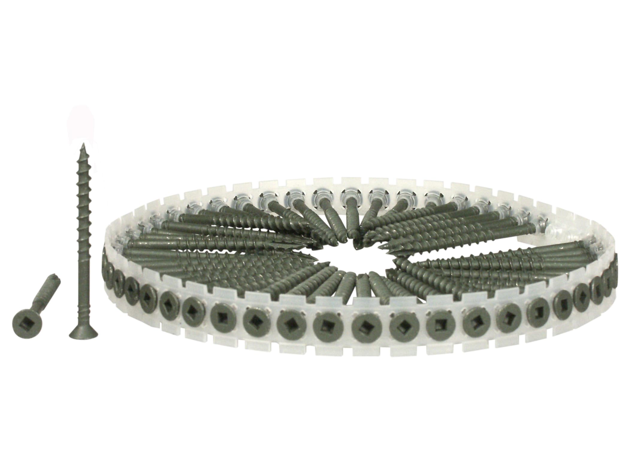 SENCO Duraspin 45W65MW Wood‑to‑Wood Decking & Flooring Screws – 4.5x65mm Weatherex II Finish - Type 17 Cut Point - Plastic‑Collated Outdoor Fasteners for Decking - Fencing & Timber Work