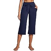 IUGA Capri Pants for Women Capris Wide Leg Pants Woman Yoga Pants with Pockets Loose Casual Work Flare Crop Pants